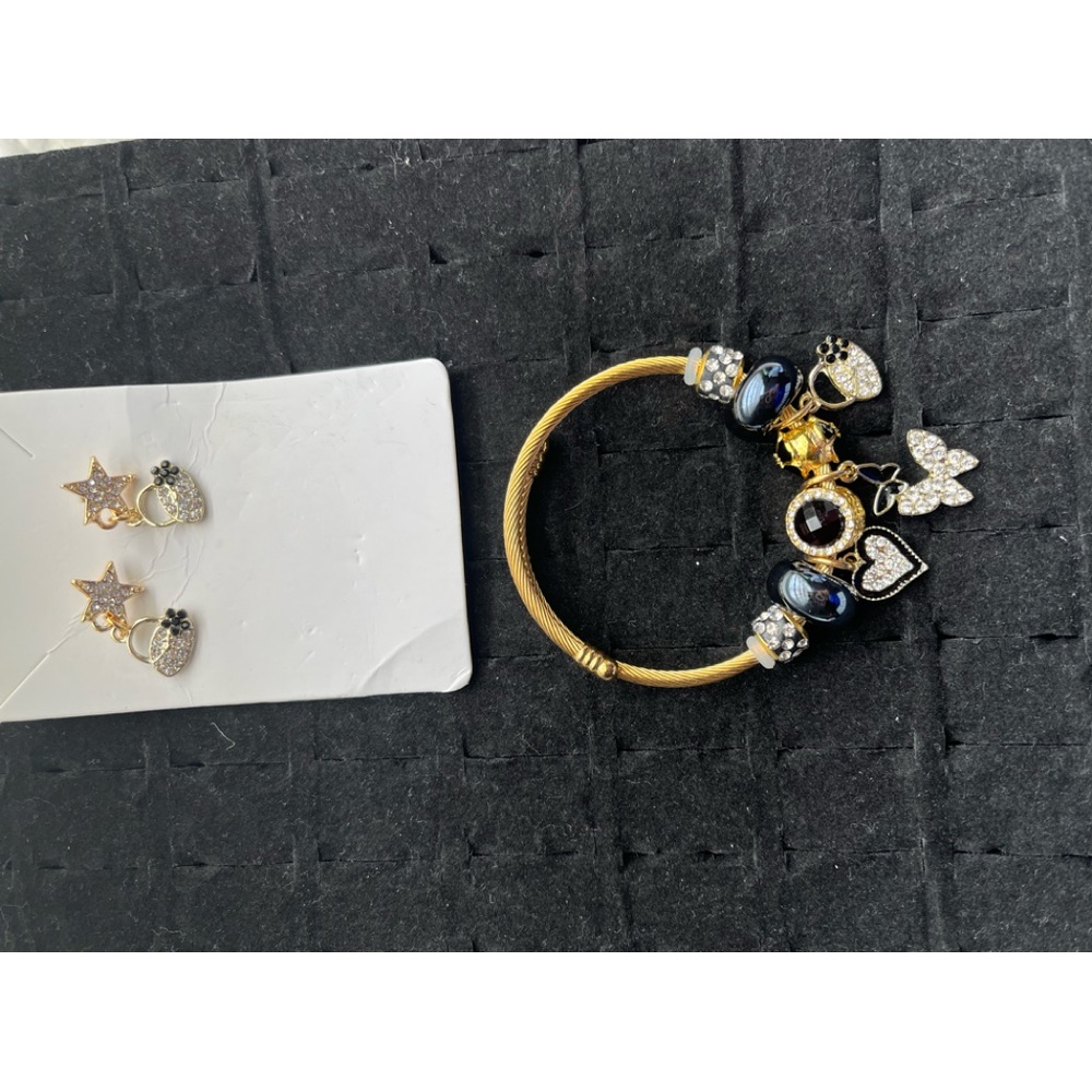 🌺 / NEW/. Purse Earrings & Butterfly Charm Bracelet Set